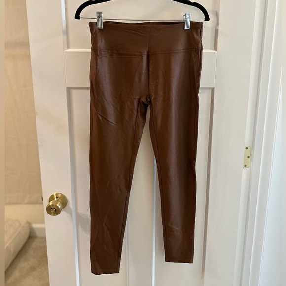 Pants - Brown Faux Leather Leggings